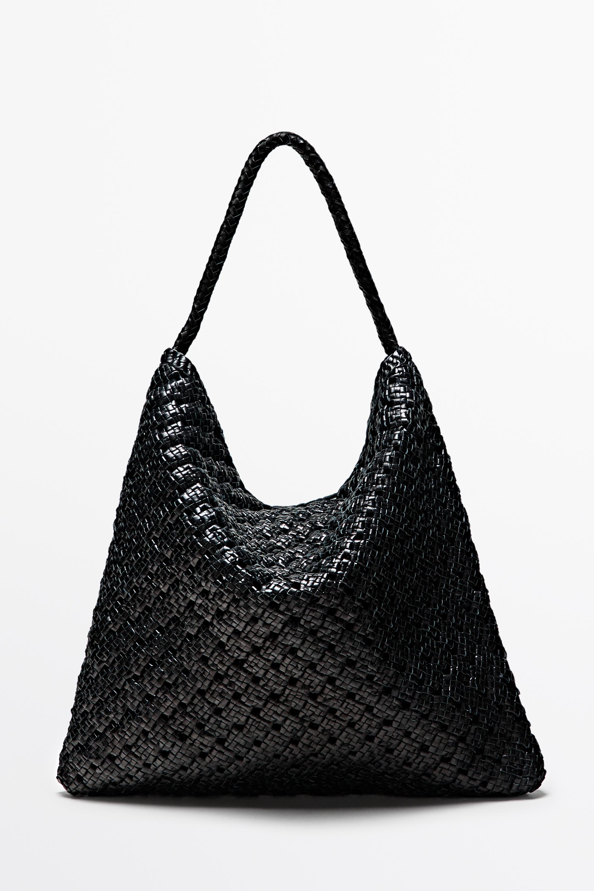 Braided nappa leather bag